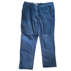 Faconnable Jeans Modele F40 Mens 38L Dark Wash Straight Leg Blue Cotton Denim